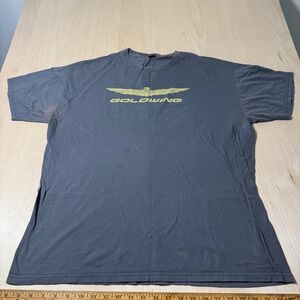 Honda Goldwing‎ Motorcycle T-Shirt Gray Mens Short Sleeve Graphic Top